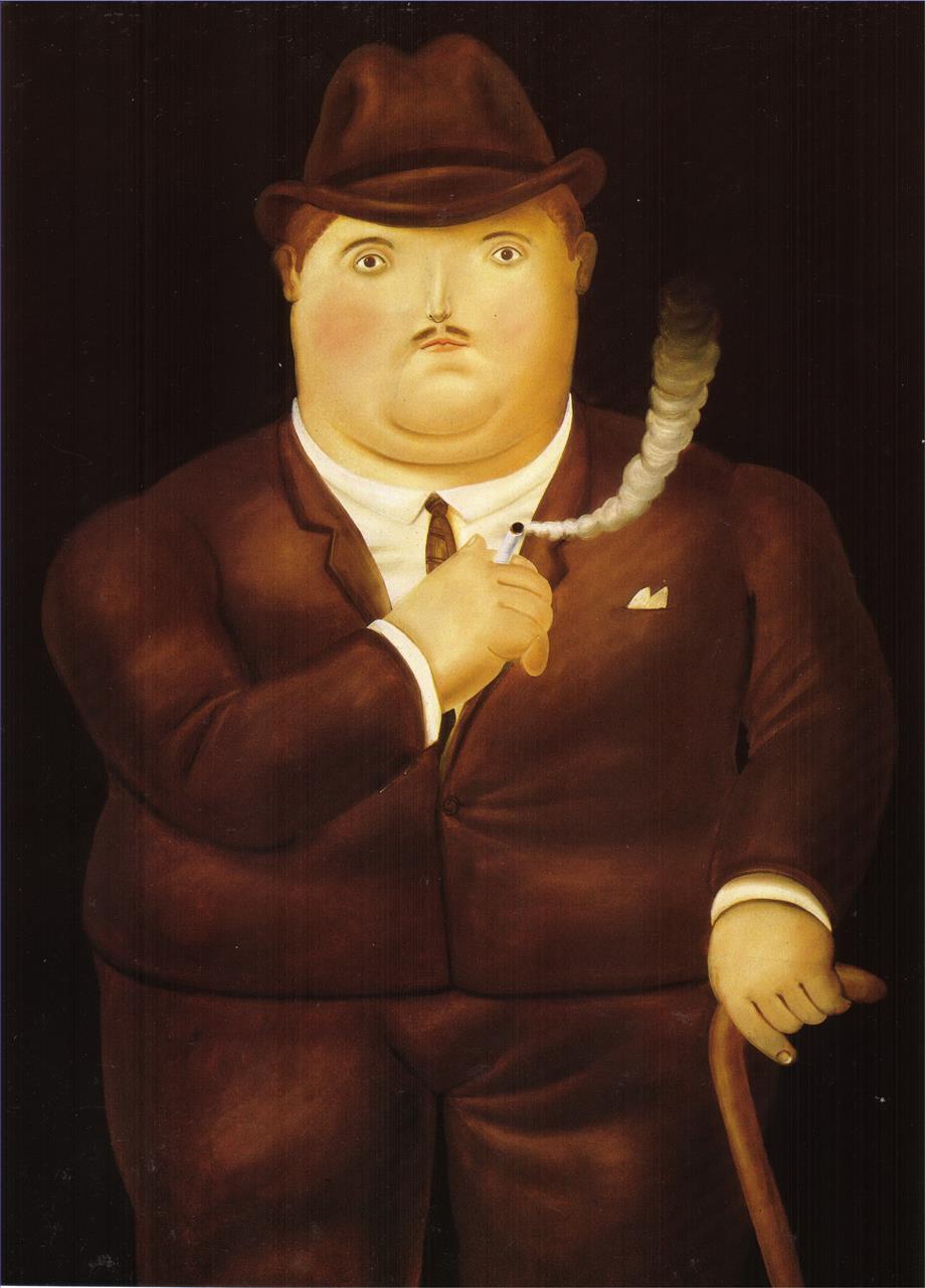 Mann im Smoking Fernando Botero Ölgemälde